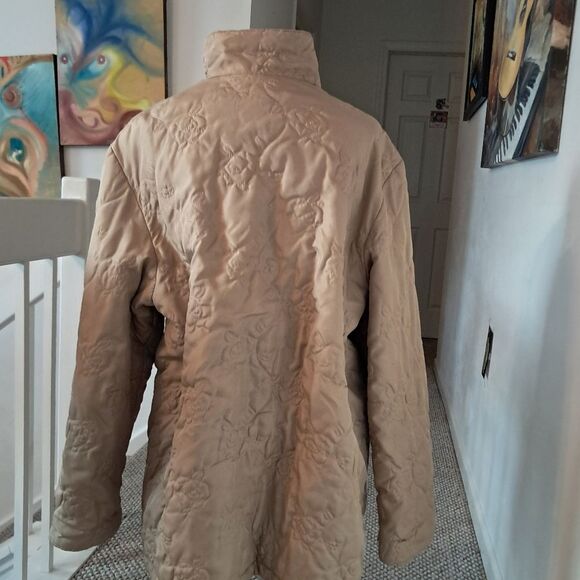 Ensign Collection Coat Women's Large L Cream Floral Winter Warm Embroidered Fall - Picture 6 of 11